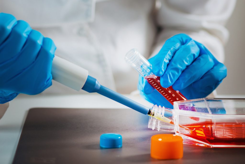Biotechnology. Scientist working in biotech laboratory